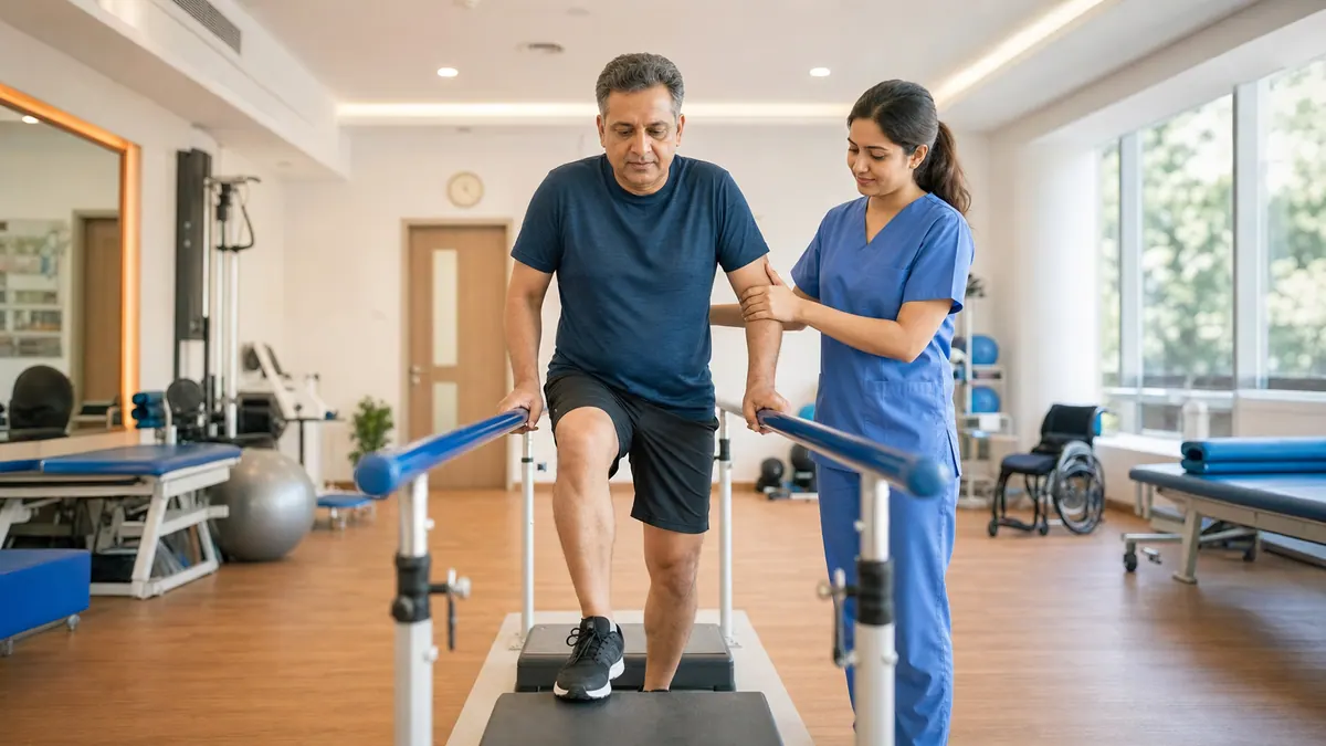 Physiotherapy and rehabilitation session